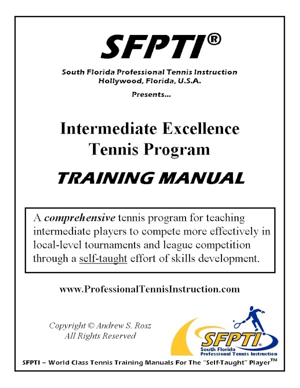 Internediate Excellence Tennis Program - Training Manual